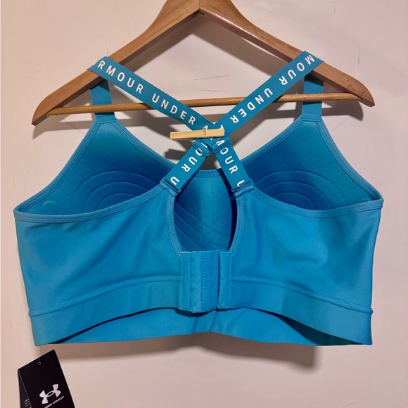 Under Armour Infinity Mid Impact Blue Azure Sports Bra - Picture 7 of 10